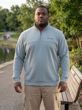 Columbia Hart Mountain II Quarter Zip Fleece Pullover XXL Crushed Blue Heather